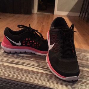 Nike black and pinkish coral shoes!